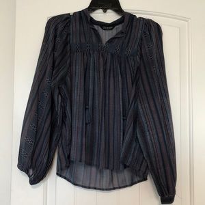 Lucky Brand Tie peasant blouse